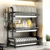 Dish Rack, Multi Tier Vertical Layout, Adjustable Shelves, Non Slip Feet