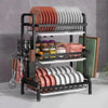 Dish Rack, Multi Tier Vertical Layout, Adjustable Shelves, Non Slip Feet