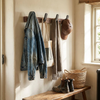 Minimalist Wall-Mounted Coat Hook with Wood & Metal Coat Holder