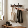 Minimalist Wall-Mounted Coat Hook with Wood & Metal Coat Holder