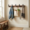 Minimalist Wall-Mounted Coat Hook with Wood & Metal Coat Holder