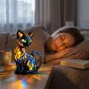 Stained Glass Cat Table Lamp