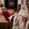 Non Slip Thermal Socks for Women Indoor Warm Fleece Grip Socks