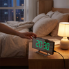 Curved LED Digital Alarm Clock With Mirror Display And Large Screen