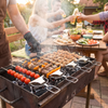Three-prong grill skewer set