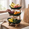 Multi-tiered wooden fruit bowl
