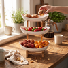 Multi-tiered wooden fruit bowl