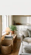 Appeel home page hero for mobile, warm modern home interior