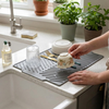 Silicone Dish Drying Mat with Drain Design