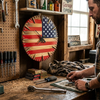 Handmade American Flag Clock | Handmade Patriotic Flag Bullet Clock lifestyle photo
