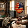 Handmade American Flag Clock | Handmade Patriotic Flag Bullet Clock lifestyle photo