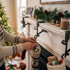 Adjustable Fireplace Stocking and Garland Hanger Set lifestyle photo