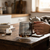 Elegant Glass Cup with Handle lifestyle photo