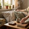 Glass Incense Holder with Removable Ash Catcher lifestyle photo