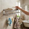 Space-saving wall rack with modern minimalist design for bathroom lifestyle photo