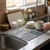 Silicone Dish Drying Mat with Drain Design lifestyle photo